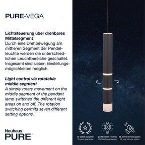Paul Neuhaus-Pendelleuchte Pure Vega