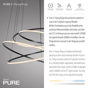 Paul Neuhaus-Pendelleuchte Pure E-Flying Rings