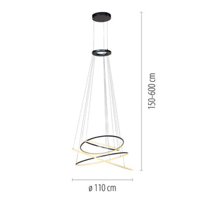 Paul Neuhaus-Pendelleuchte Pure E-Flying Rings