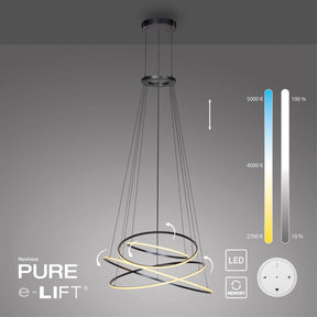 Paul Neuhaus-Pendelleuchte Pure E-Flying Rings