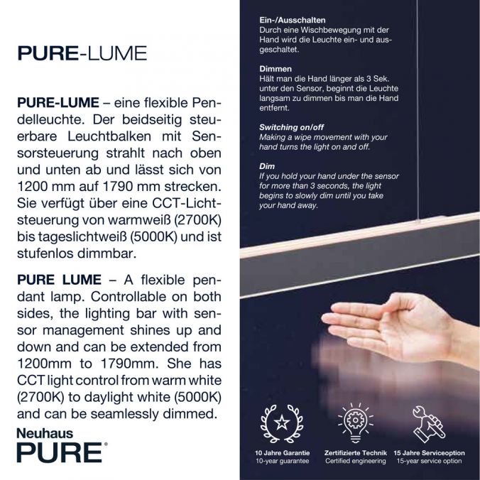 Paul Neuhaus-Pendelleuchte Pure Lume