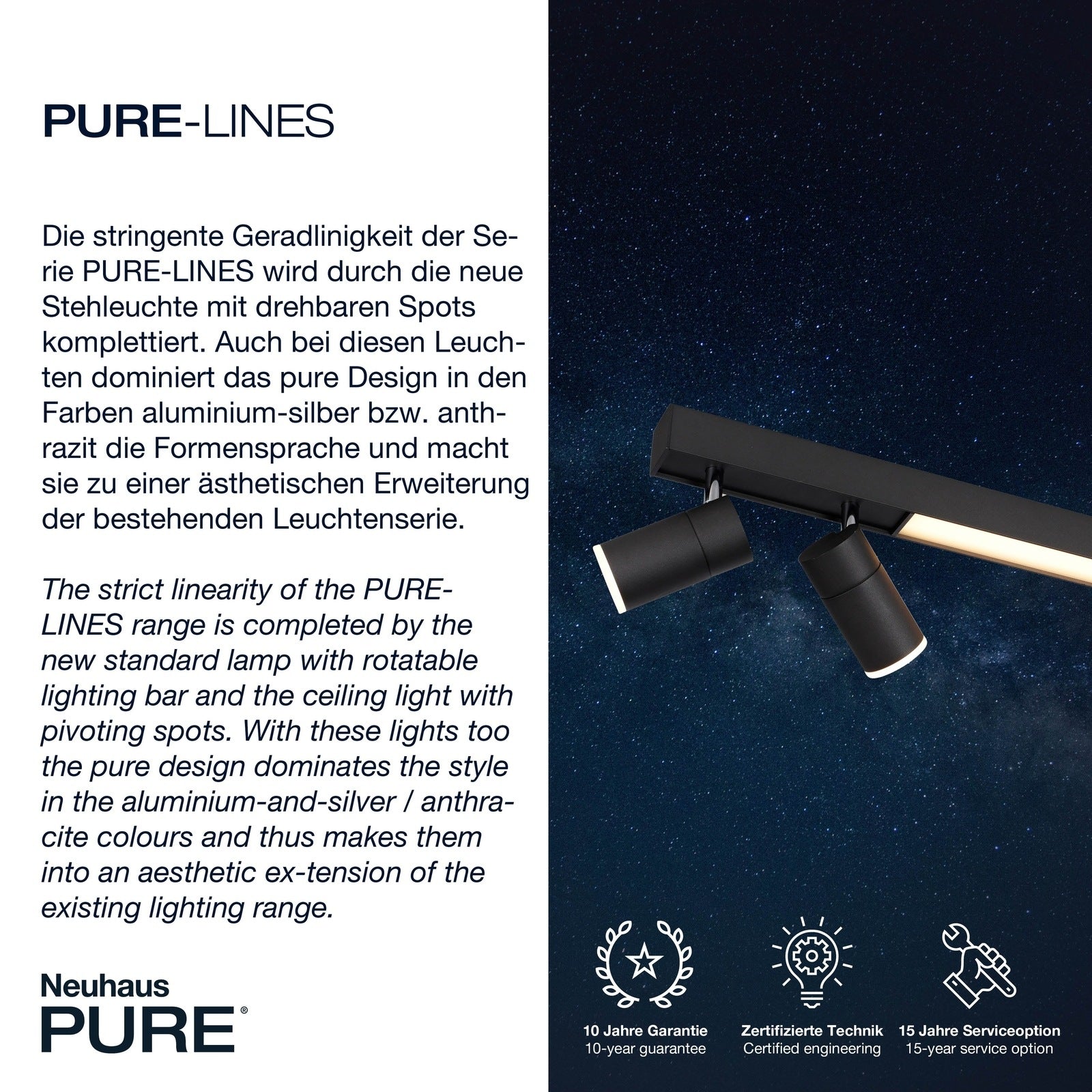 Paul Neuhaus-Deckenleuchte Pure Lines Spot