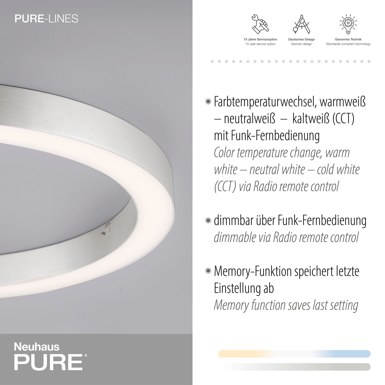Paul Neuhaus-Deckenleuchte Pure Lines Round LED