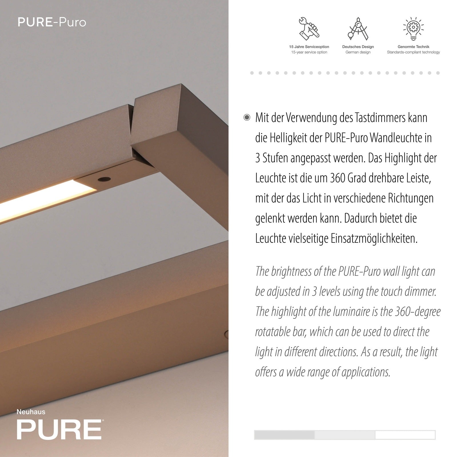 Paul Neuhaus-Wandleuchte Pure Puro
