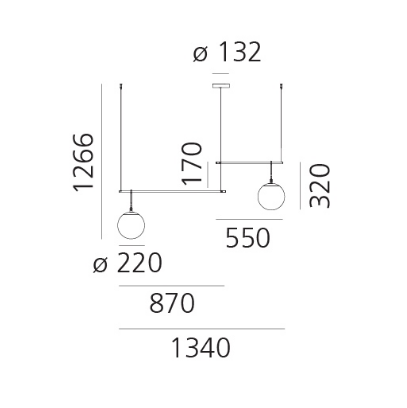 Artemide - Pendelleuchte NH S3 2 Arms