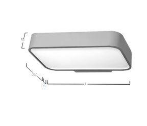 Lightnet - Wandleuchte Caleo W3 L610 Silber