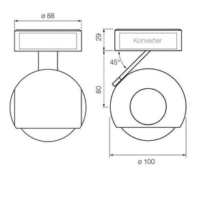 Occhio - io pico wall up chrom glanz mit Adapterring 18W 2700K CRI > 95 Gebrauchtware