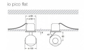 Occhio - io pico flat chrom matt 18W 2700K CRI > 95 Gebrauchtware