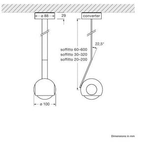 Occhio - Deckenleuchte io 3d soffitto 20 chrom matt / weiß ohne Kopf