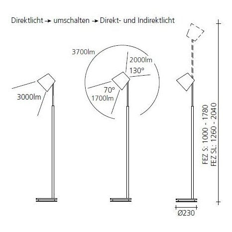 Baltensweiler - Stehleuchte FEZ S LED alu