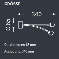 Baulmann - Wandleuchte Chrom/Stoffgewebe schwarz