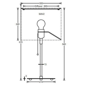 Tecnolumen - Tischleuchte TLWS05 Metall vernickelt Leinenschirm weiß/Folie opal