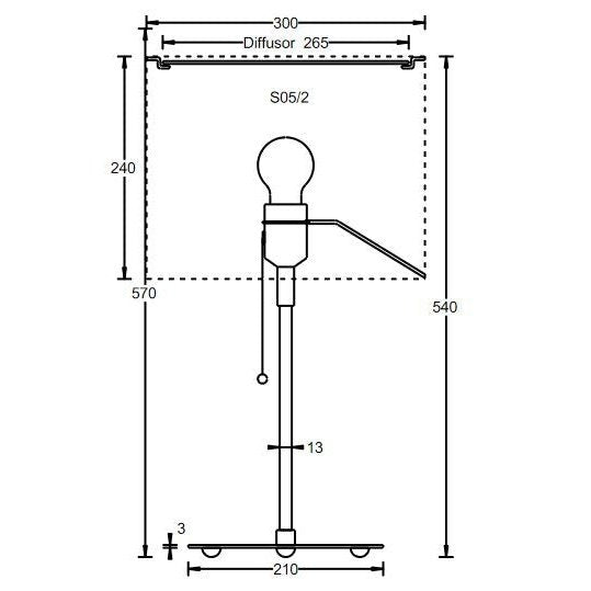 Tecnolumen - Tischleuchte TLWS05 Metall vernickelt Leinenschirm weiß/Folie opal