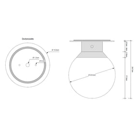 Decor Walther - Deckenleuchte Globe 20