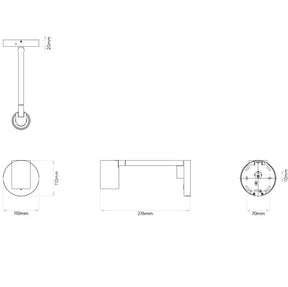 Illumina - Wandleuchte Ascoli Swing Nickel Matt