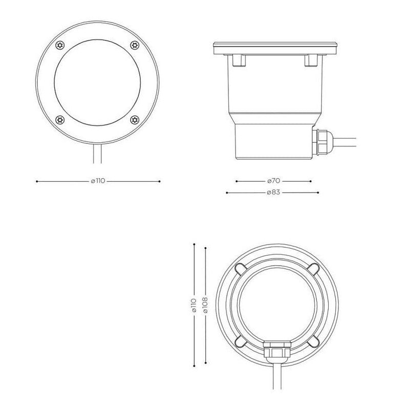 IP44 - Bodeneinbauleuchte in A asymmetric LED stainless steel