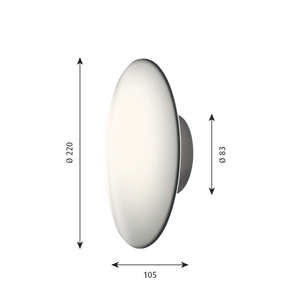 Louis Poulsen - Wand-/Deckenleuchte AJ Eklipta 450mm Gehäuse ohne Glas NOTLICHT TC-D/E 13WEVG