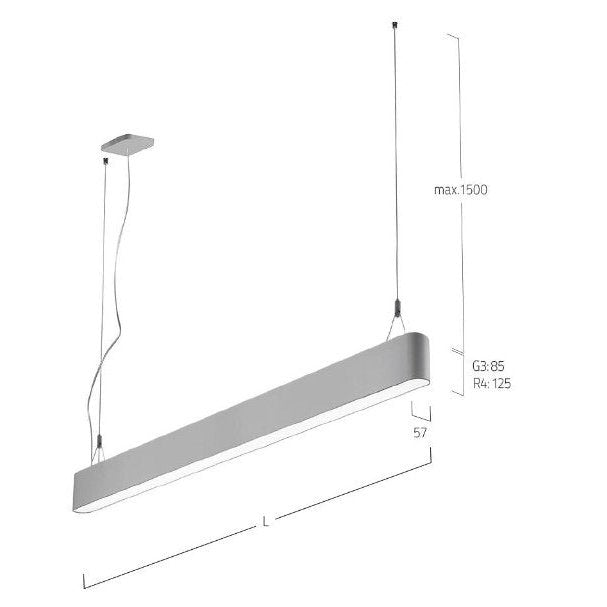 Lightnet - Pendelleuchte Caleo Linear R4 snowwhite