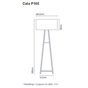 Marset- Stehleuchte CALA P165 Eiche weiss