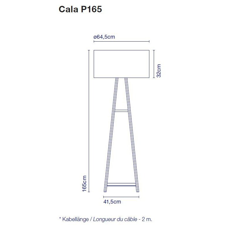 Marset- Stehleuchte CALA P165 Eiche weiss