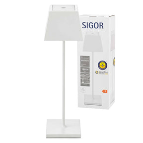 Sigor Licht - Akku-Tischleuchte Nuindie Schirm eckig