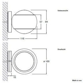 Occhio - Wandleuchte io verticale Kopf bronze Base schw. - Austellungsware
