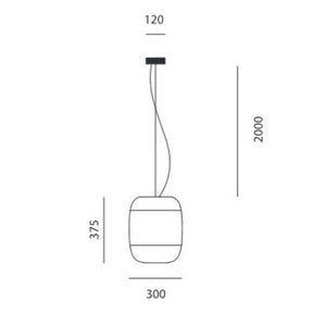 Prandina - Pendelleuchte Gong S3 elfenbein/ transparent