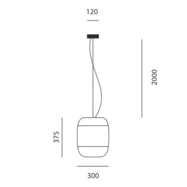 Prandina - Pendelleuchte Gong S3 elfenbein/ transparent