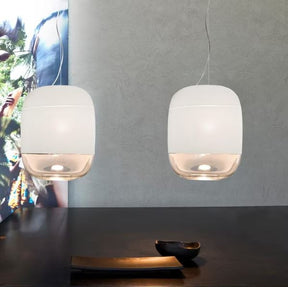 Prandina - Pendelleuchte Gong S3 elfenbein/ transparent