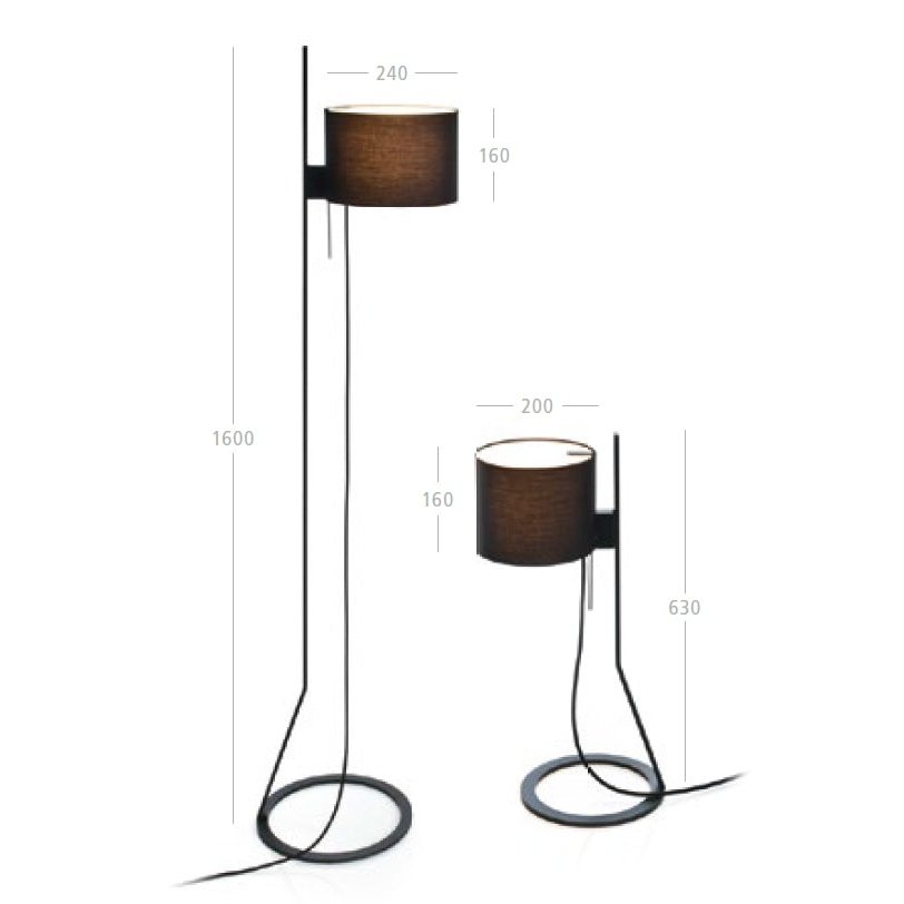 Steng Licht - Stehleuchte Loft schwarz LED