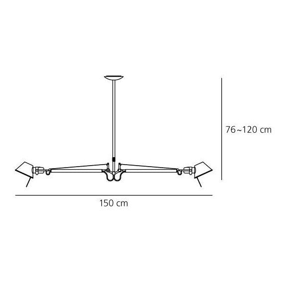 Artemide - Pendelleuchte Tolomeo Sospensione Due Bracci Alluminio