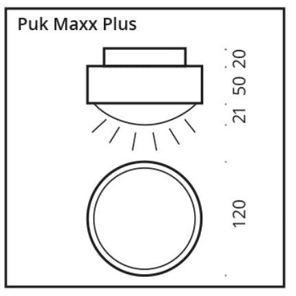 Top Light - Wand / Deckenleuchte Puk Maxx Plus Weiß o.Linse