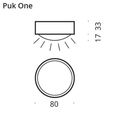 Top Light - Wand / Deckenleuchte Puk One chrom matt