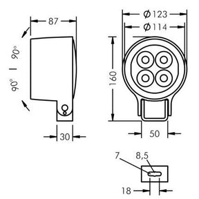 W.Meyer+Sohn - Außenwandleuchte Monospot S2 weiß LED